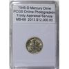 Image 1 : 1945-D Mercury Dime MS-68 w/Appraisal