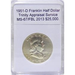 1951-D Franklin Silver Half Dollar MS-67 FBL w/App