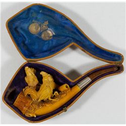 Meerschaum Hand-Carved Pipe with Case