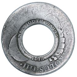 Australia 1813 Holey Dollar - Host Coin VG, Counterstamps VF on one side & Poor on the other.