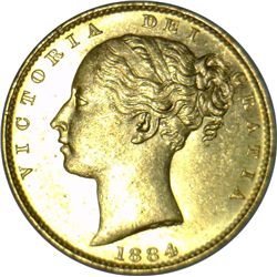 Australia 1884 M Sovereign - Shield Reverse - NGC MS62