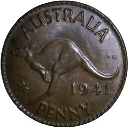 Australia 1941 K.G Penny - NGC MS64 BN - Specimen like surfaces.