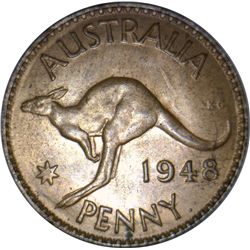 Australia 1948 Y Penny - NGC MS64 RB