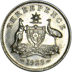 Australia 1923 Threepence - NGC MS64