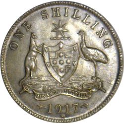 Australia 1917 M Shilling - NGC MS64