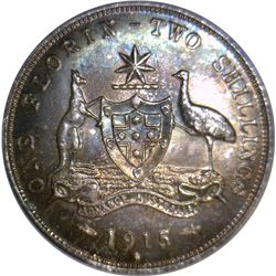 Australia 1915 H Florin - NGC MS63