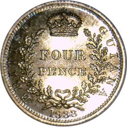 British Guiana 1938 Four Pence - NGC PR66 - ex Melbourne Mint Museum