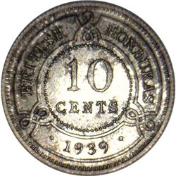British Honduras 1939 Ten Cents - NGC PR64 - ex Melbourne Mint Museum