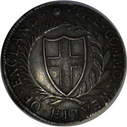 England 1653 Commonwealth Crown - mm Sun - NGC AU53