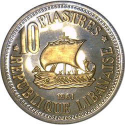 Lebanon 1961 10 Piastre - NGC PR67 Cameo - ex Melbourne Mint Museum