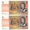 Image 1 : Australia Coombs/Wilson 1966 Dollar AAA - First Prefix pair - UNC (2)