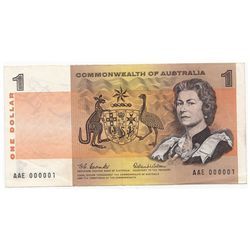 Australia Coombs/Wilson 1966 Dollar  Serial No. AAE 000001 - gEF