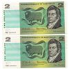 Image 1 : Australia Coombs/Wilson 1966 2 Dollar FAA - First Prefix pair - UNC (2)