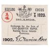 Image 3 : Cocos Keeling Islands 1879 1/4 Rupee (Issued) & 1902 1/4 Rupee (Unissued) - UNC (2)