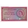 Image 1 : Cyprus 1955 5 Pound - 'Red Colour Trial' - UNC with gripper on left edge .
