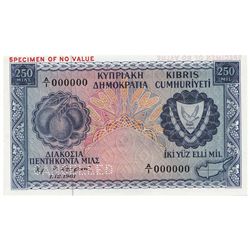 Cyprus 1961 250 Mil - 'Specimen' - UNC
