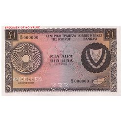 Cyprus 1966 Pound - 'Specimen' - UNC