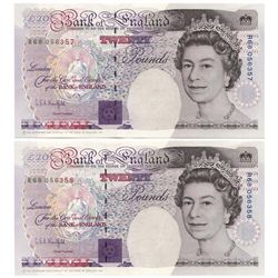 England 1992 20 Pound Pair - UNC (2)