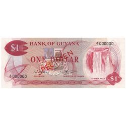 Guyana 1966 1 Dollar 'Specimen'  - UNC