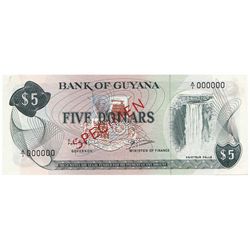 Guyana 1966 5 Dollar 'Specimen' - UNC