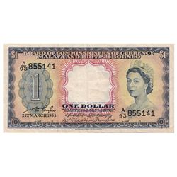 Malaya & British Borneo 1953 One Dollar - Original gVF