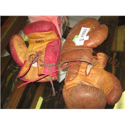 VINTAGE BOXING GLOVES - BROWN(2) RED (1)