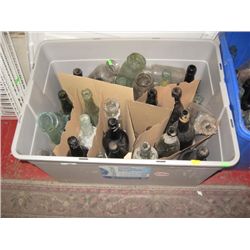 CRATE OF OLD BOTTLES