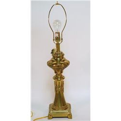 A Brass Quoizel Lamp & Shade