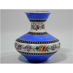 Antique Porcelain Vase Blue w Floral patern