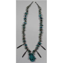 American Indian Silver & Turquoise Necklace