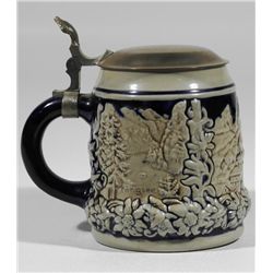 Vintage German Stein w Pewter Lid