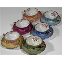 6 Antique Tirschenreuth Porcelain Demitasse