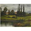 Image 2 : Original Oil on Canvas Lakeside View