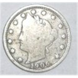 1906 LIBERTY HEAD "V" NICKEL RED BOOK VALUE IS $3.00+ *NICE VERY GOOD GRADE EARLY U.S. NICKEL*!!