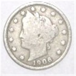 1906 LIBERTY HEAD "V" NICKEL RED BOOK VALUE IS $3.00+ *NICE VERY GOOD GRADE EARLY U.S. NICKEL*!!
