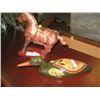 Image 1 : WOOD CARVED HORSE & PAINTED CARVED DUCK