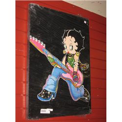 BETTY BOOP PLAYING GUITAR - ON CANVASS