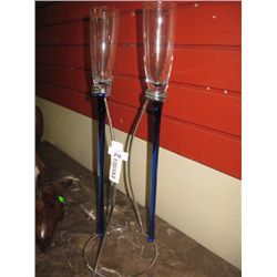 METAL & GLASS - CHAMPAGNE FOR TWO SET - NEW