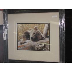 FRAMED L E PRINT "TIME OUT - GRIZZLY CUB CARL BRENDERS