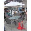 Image 1 : 4 CHAIRS, TABLE, UMBRELLA (AS-IS)