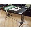 Image 1 : HALL TABLE WITH ANTIQUE SINGER SEWING MACHIEN METAL BASE