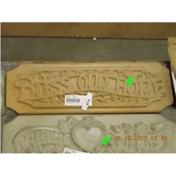 CONCRETE - PLAQUE - BLESS OUR HOME