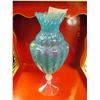 Image 2 : ART GLASS VASE ON PEDESTAL - BLUE