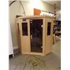 Image 5 : Infrared Sauna Elite Series EC-4H (4 Person Hemloc This luxurious corner unit has a three-sided fron