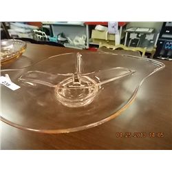 DEPRESSION GLASS DIVIDED SERVING DISH