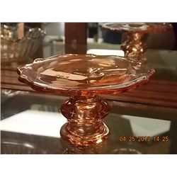 DEPRESSION GLASS PEDESTAL BASED SERVING DISH