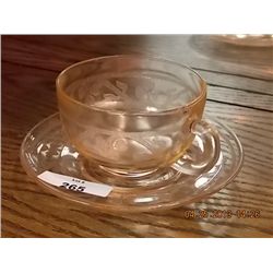 DEPRESSION GLASS CUP & SAUCER