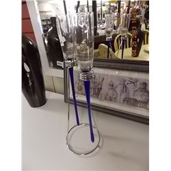 CHAMPAGNE FOR 2 GLASS SET WITH METAL STAND