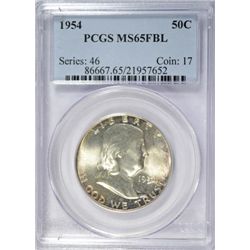 1954 FRANKLIN HALF DOLLAR PCGS MS65 FBL