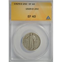 1929-D STANDING LIBERTY QUARTER ANACS EF40